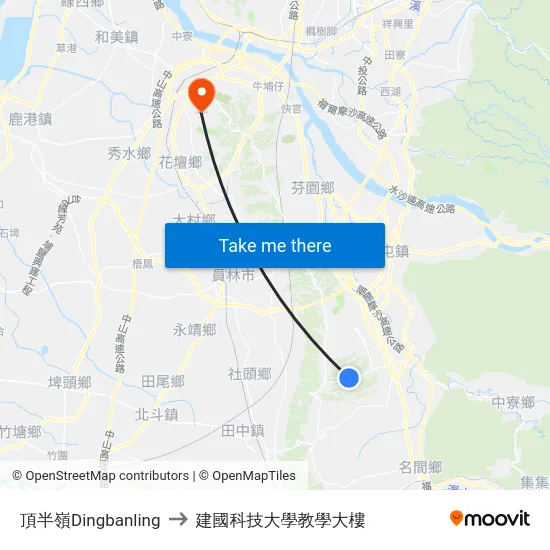 頂半嶺Dingbanling to 建國科技大學教學大樓 map