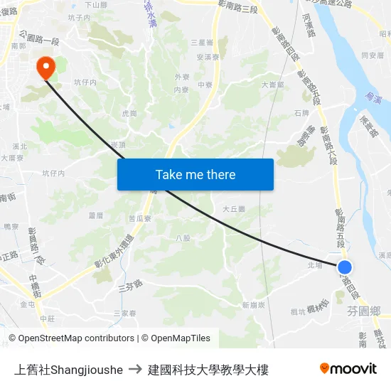 上舊社Shangjioushe to 建國科技大學教學大樓 map