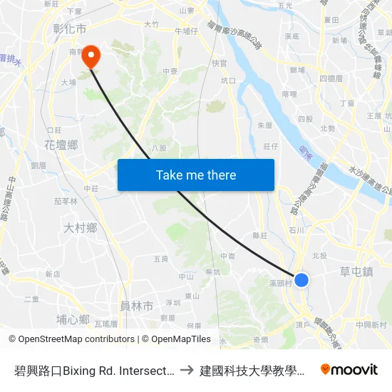 碧興路口Bixing Rd. Intersection to 建國科技大學教學大樓 map