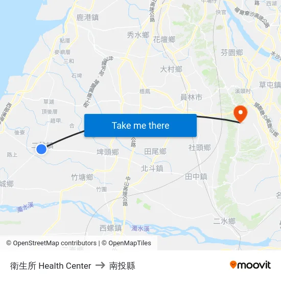 衛生所 Health Center to 南投縣 map