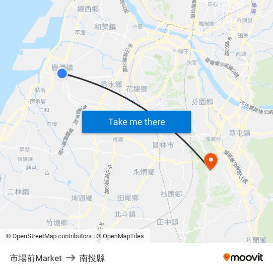 市場前Market to 南投縣 map