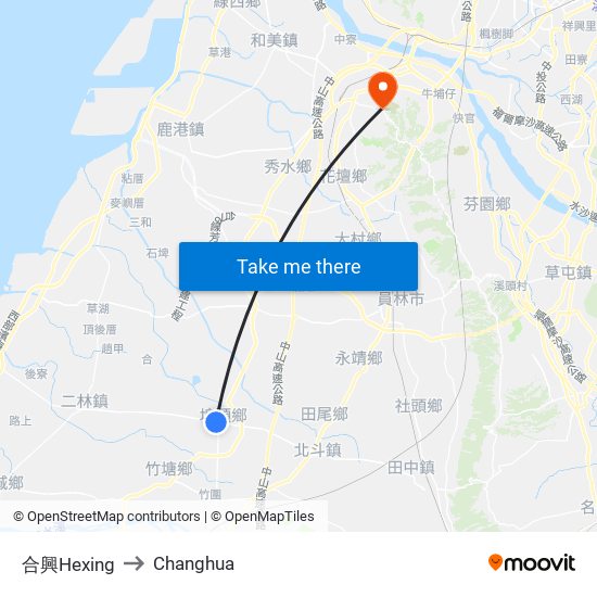 合興Hexing to Changhua map