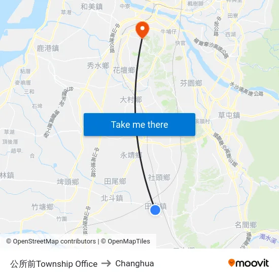 Township Office to Changhua map