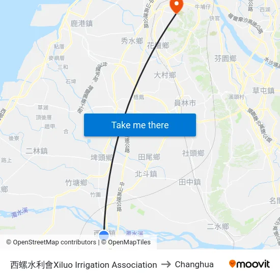Xiluo Irrigation Association to Changhua map