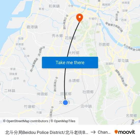 北斗分局Beidou Police District/北斗老街Beidou Old Street to Changhua map
