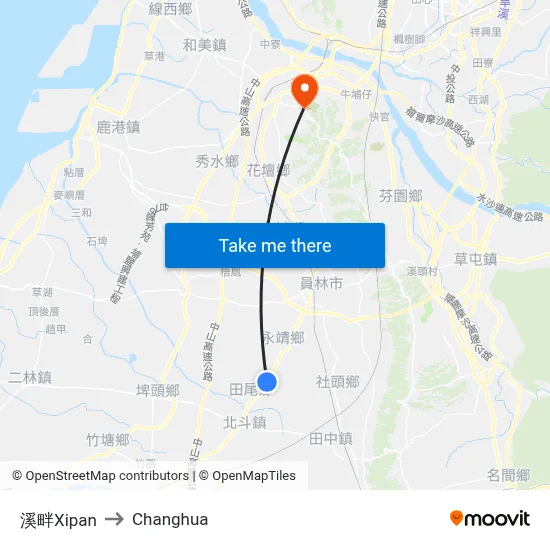 溪畔Xipan to Changhua map