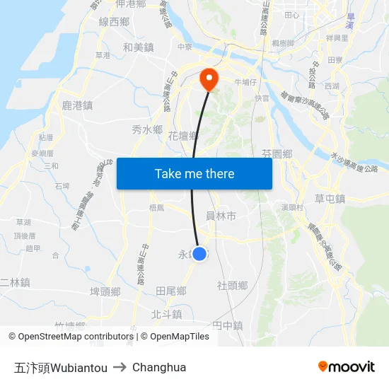 五汴頭Wubiantou to Changhua map