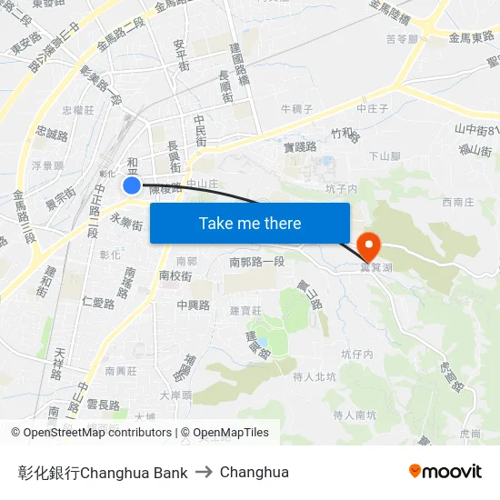 彰化銀行Changhua Bank to Changhua map