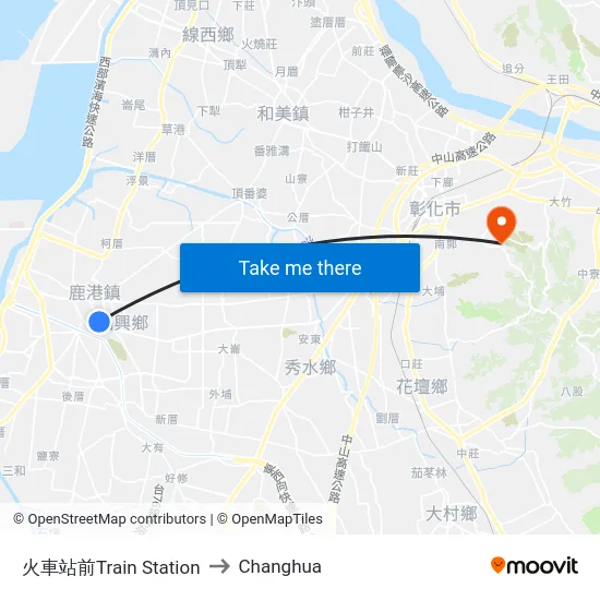 火車站前Train Station to Changhua map