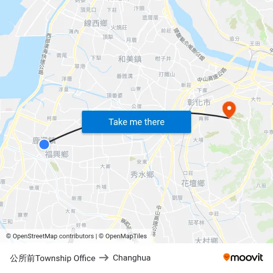 公所前Township Office to Changhua map