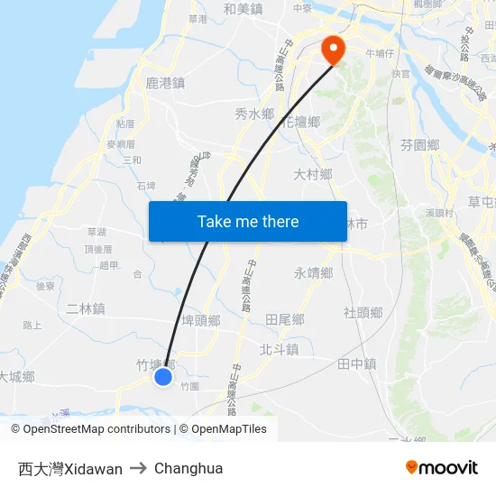 西大灣Xidawan to Changhua map