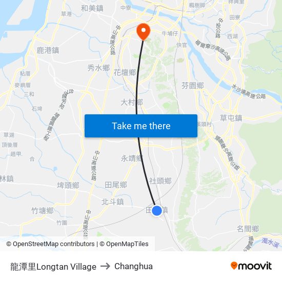 龍潭里Longtan Village to Changhua map