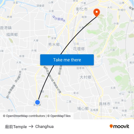 廟前Temple to Changhua map
