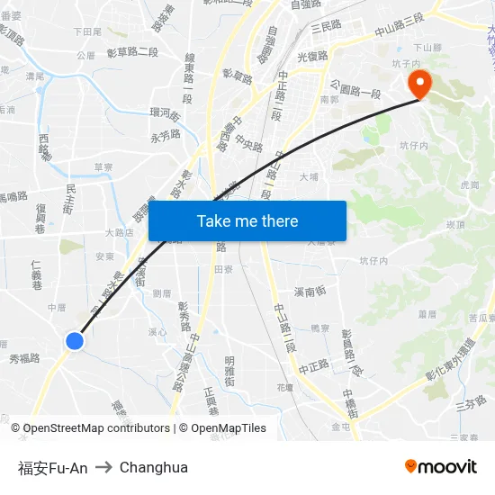 Fu-An to Changhua map
