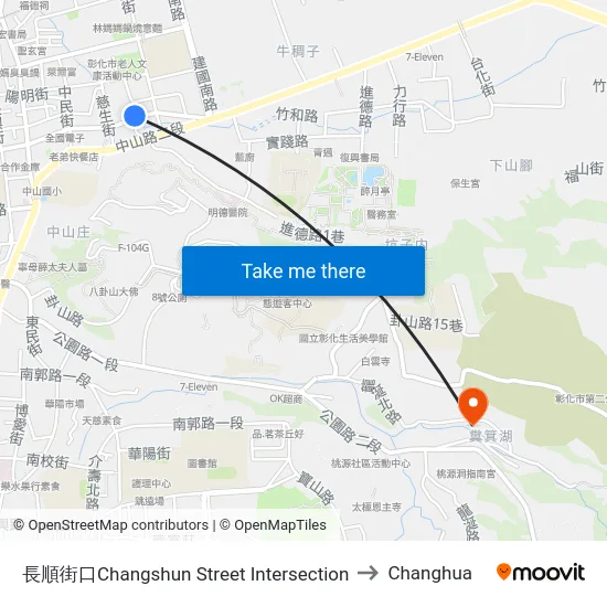 Changshun Street Intersection to Changhua map