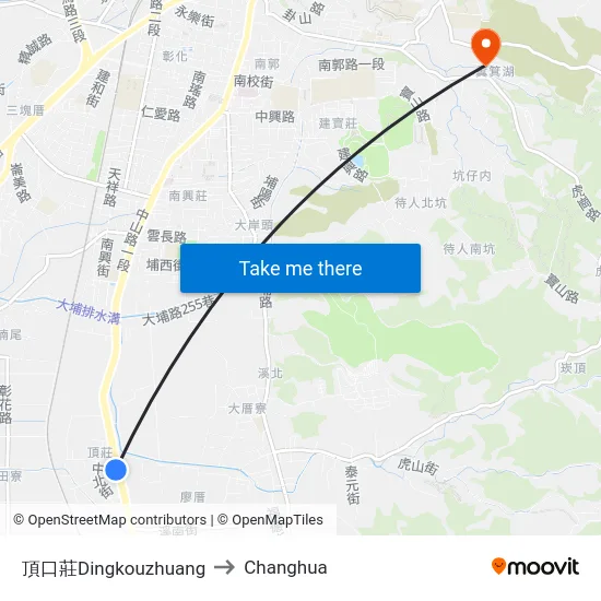 Dingkouzhuang to Changhua map