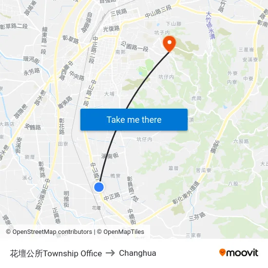 花壇公所Township Office to Changhua map