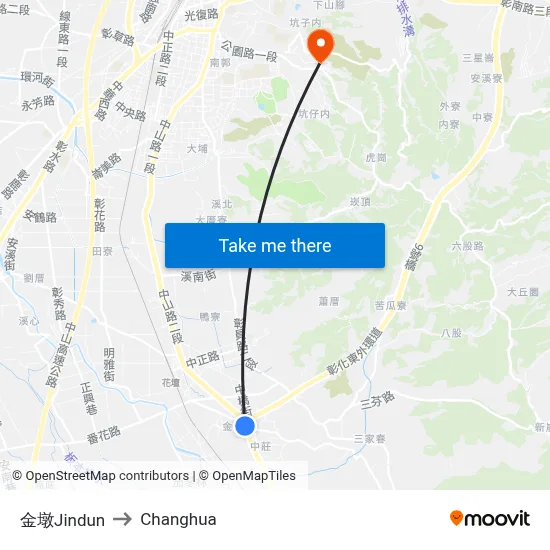 金墩Jindun to Changhua map
