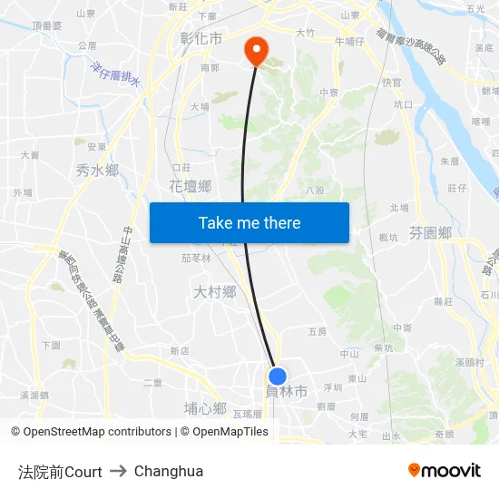 法院前Court to Changhua map