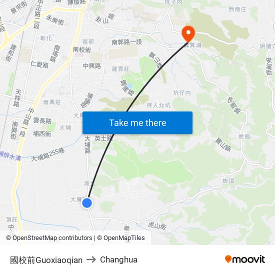 國校前Guoxiaoqian to Changhua map