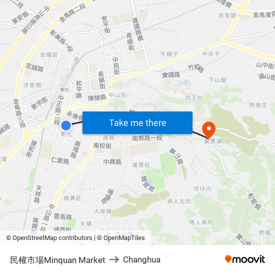 民權市場Minquan Market to Changhua map