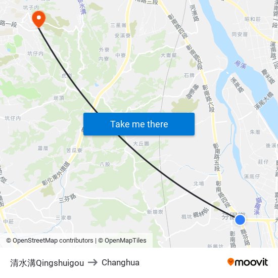 清水溝Qingshuigou to Changhua map