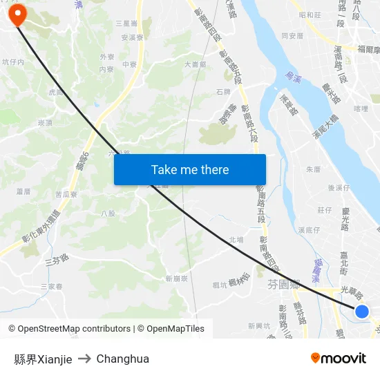 County Border to Changhua map