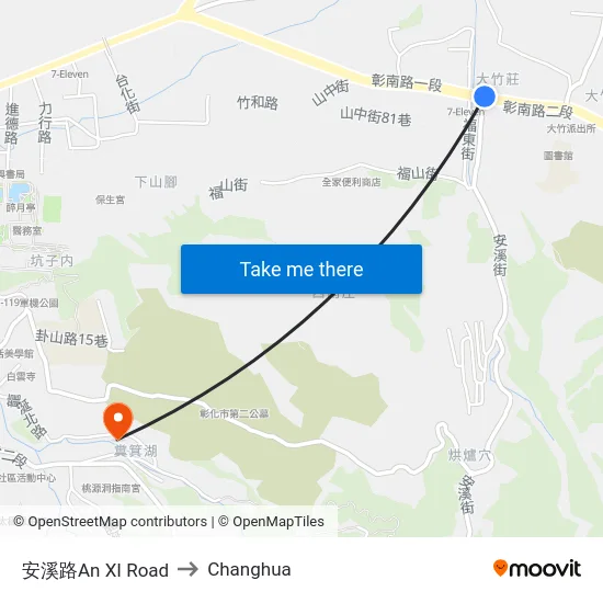 安溪路An XI Road to Changhua map