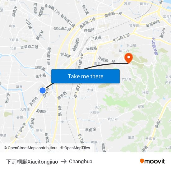 下莿桐腳Xiacitongjiao to Changhua map