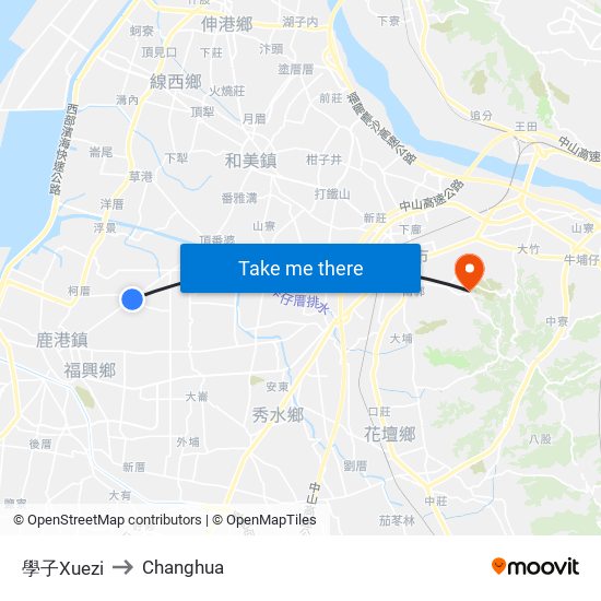 學子Xuezi to Changhua map