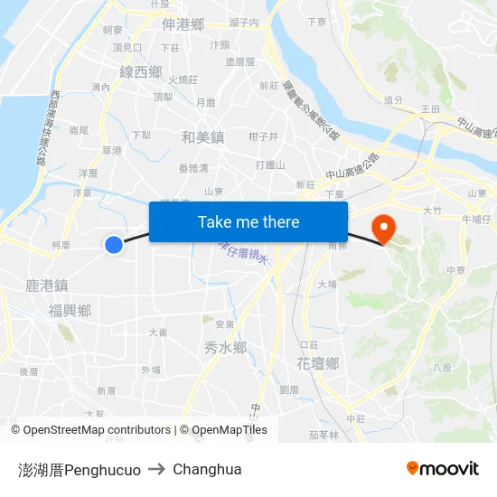 澎湖厝Penghucuo to Changhua map