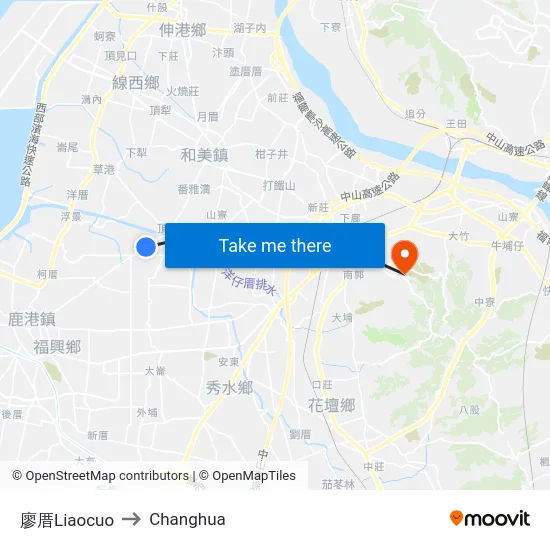Liaocuo to Changhua map