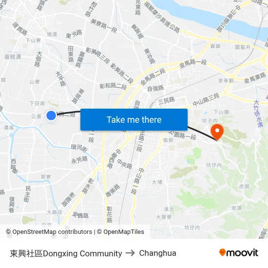 東興社區Dongxing Community to Changhua map