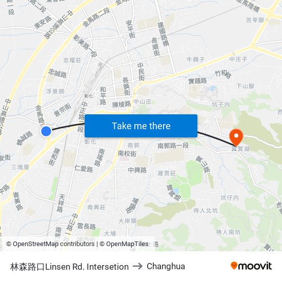 林森路口Linsen Rd. Intersetion to Changhua map