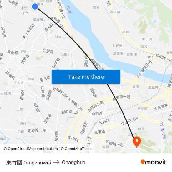 東竹圍Dongzhuwei to Changhua map