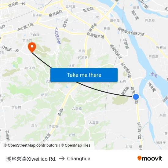 Xiweiliao Road to Changhua map