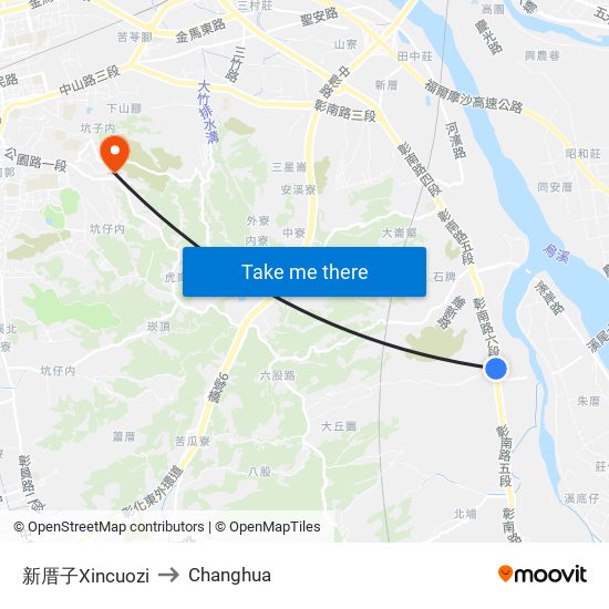 新厝子Xincuozi to Changhua map