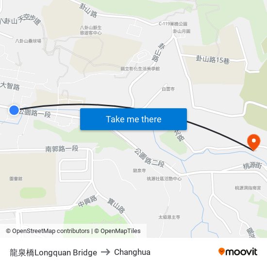 龍泉橋Longquan Bridge to Changhua map