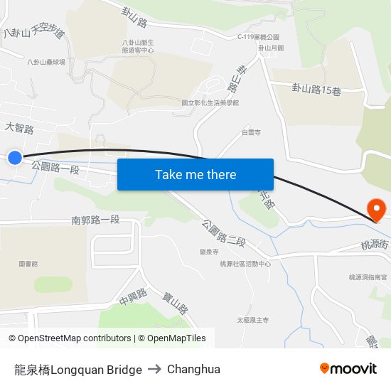 龍泉橋Longquan Bridge to Changhua map