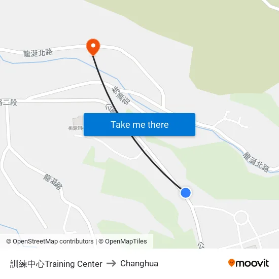Training Center to Changhua map