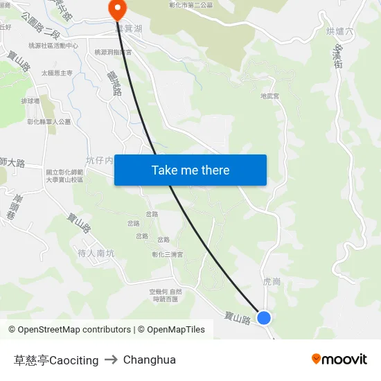 Caociting to Changhua map