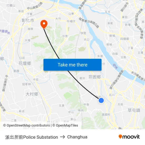Police Substation to Changhua map