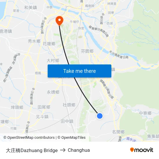 Dazhuang Bridge to Changhua map