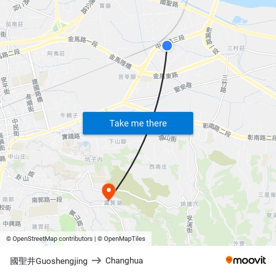 國聖井Guoshengjing to Changhua map