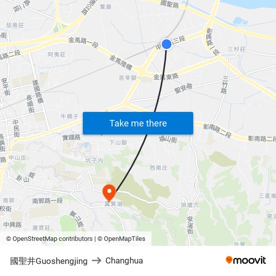 國聖井Guoshengjing to Changhua map