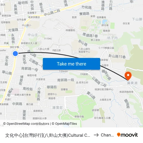 Cultural Center (Great Buddha) to Changhua map