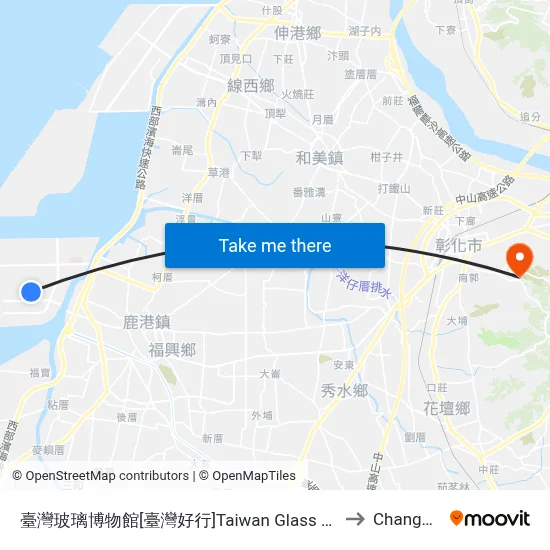 Taiwan Glass Gallery to Changhua map