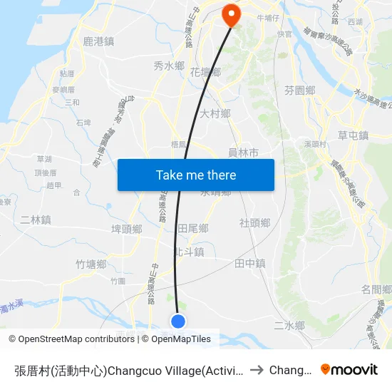 張厝村(活動中心)Changcuo Village(Activity Center) to Changhua map