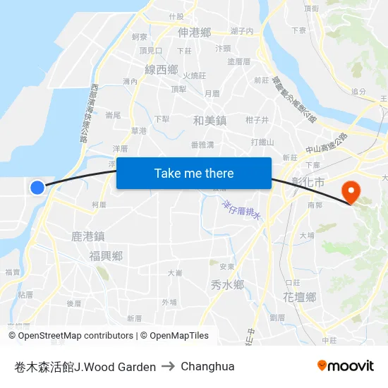 卷木森活館J.Wood Garden to Changhua map