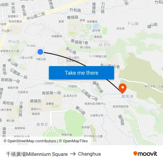 千禧廣場Millennium Square to Changhua map